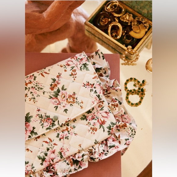 NWT Sezane pochette a froufrou - vintage flowers - Picture 2 of 4
